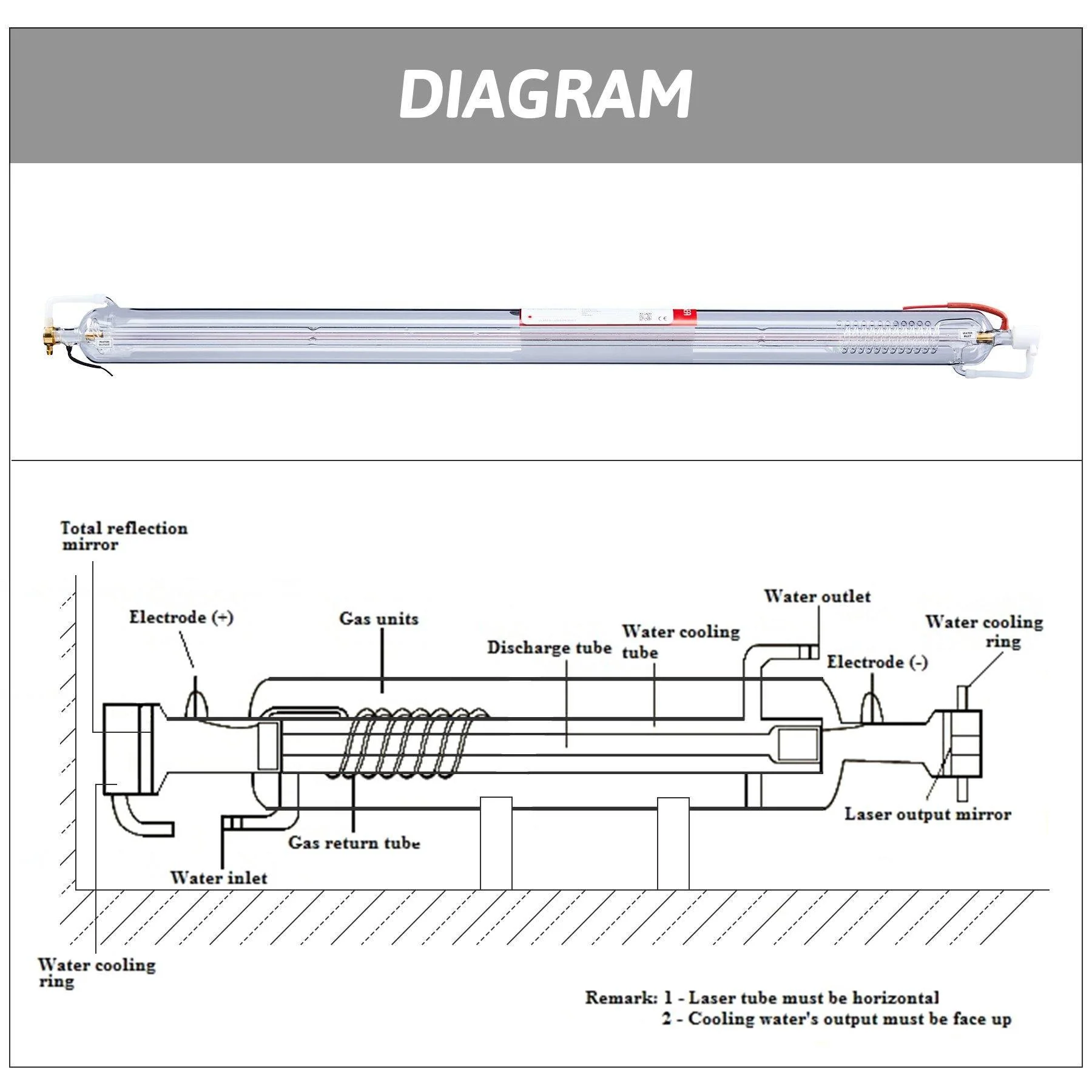 EFR 100W Tube Laser CO2 pour Machine de Gravure et de Découpe Laser - Image 4