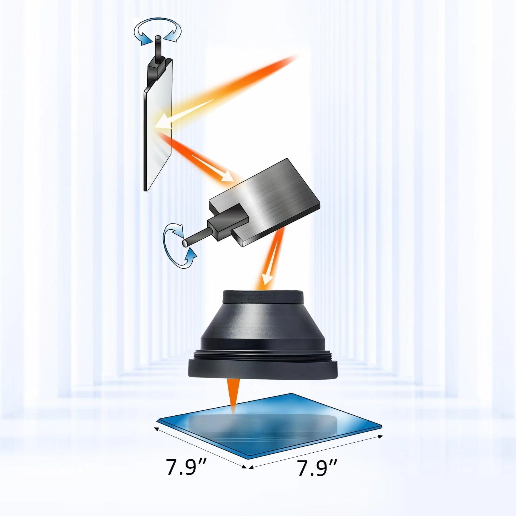 200x200mm Lentille Optique de Remplacement pour Marqueurs Laser à Fibre - Image 3