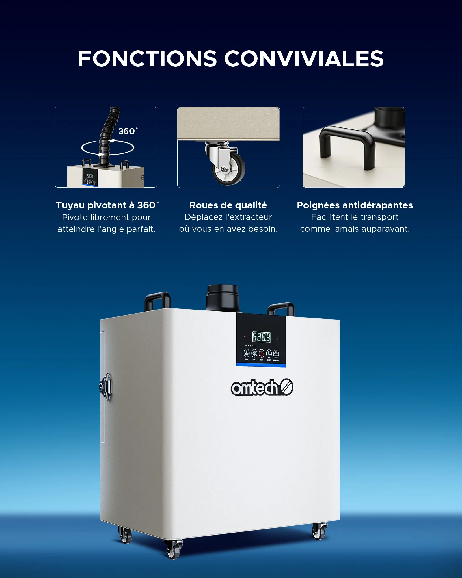 Extracteur de fumée 300W avec filtre 4 couches pour découpeuse laser | LSP-300 - Image 10