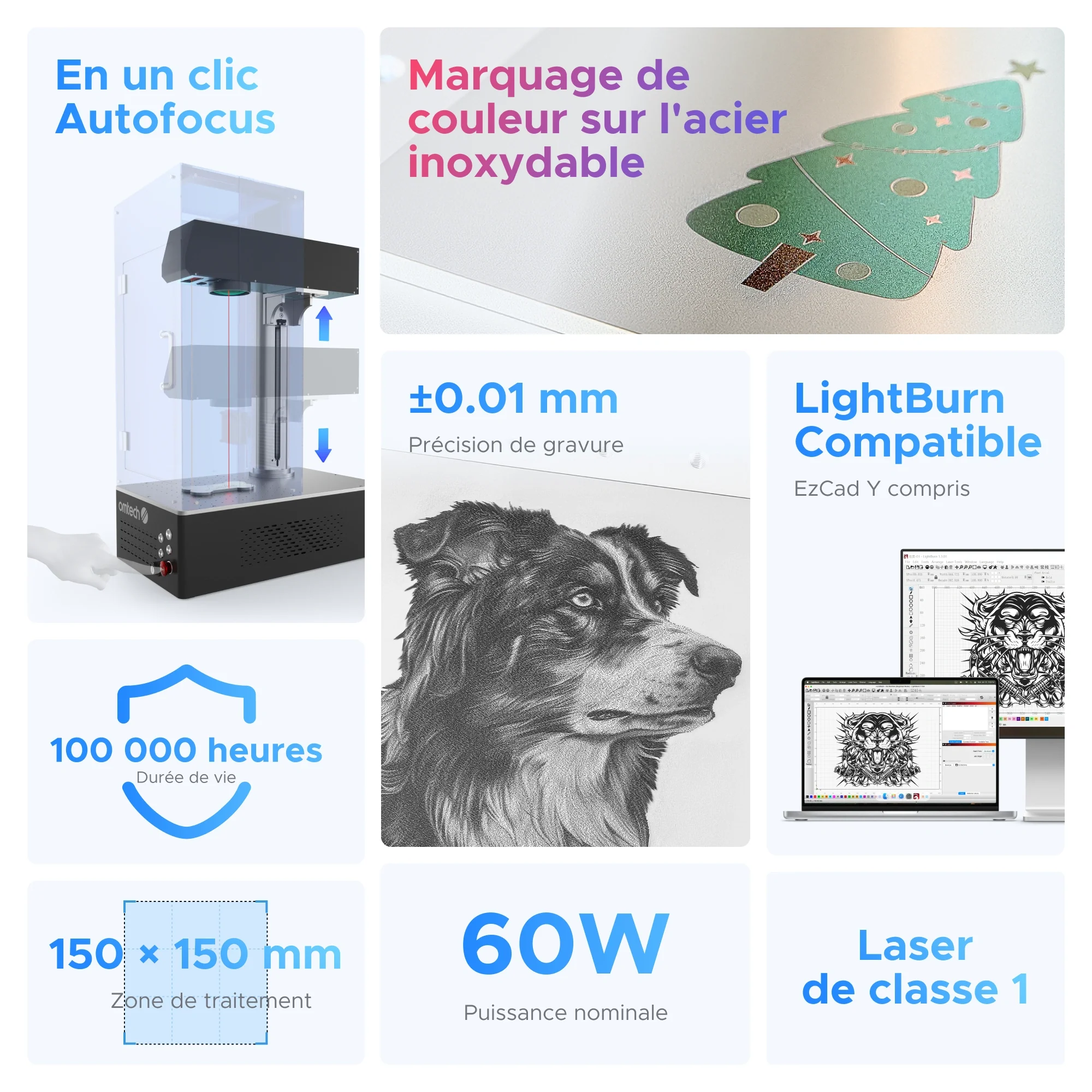 Machine de marquage laser à fibre MOPA JPT 60W avec autofocus | M60C - Image 3