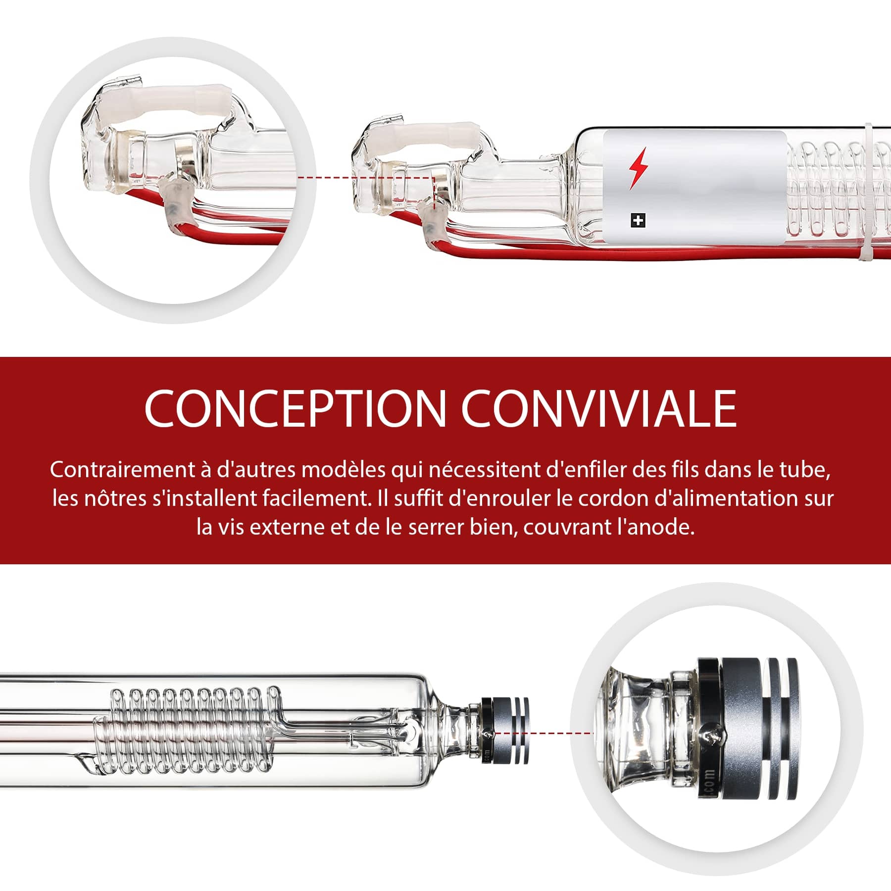 100W YL H4 Tube Laser CO2 pour les Graveurs Laser de Haute Puissance - Image 6